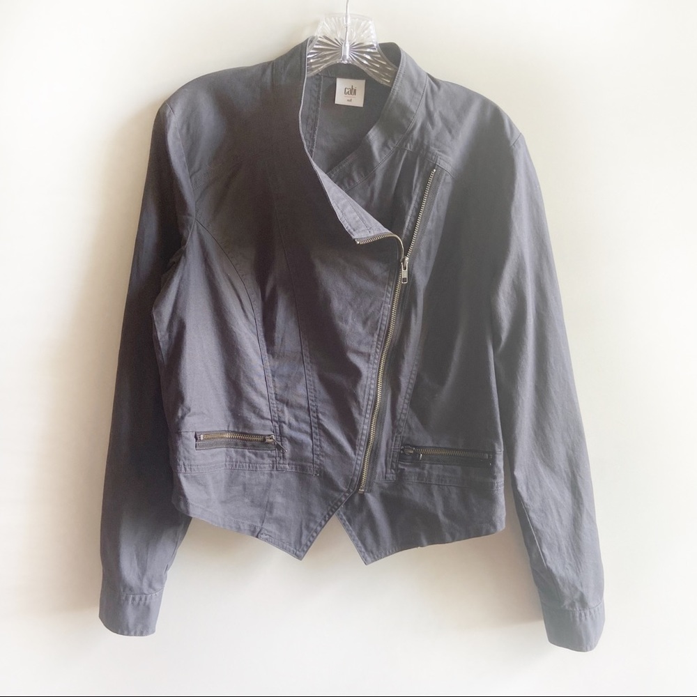 Cabi Twilight gray moto jacket asymmetrical zipper